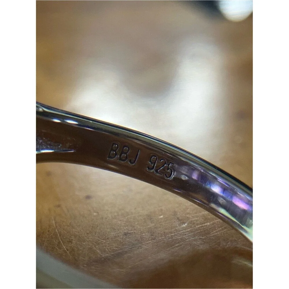 African Amethyst Sterling Silver Cocktail Ring Size 7